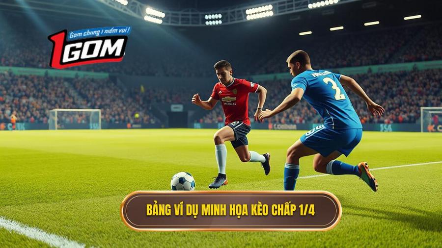 Bảng ví dụ minh họa Kèo chấp 1/4 (0.25)